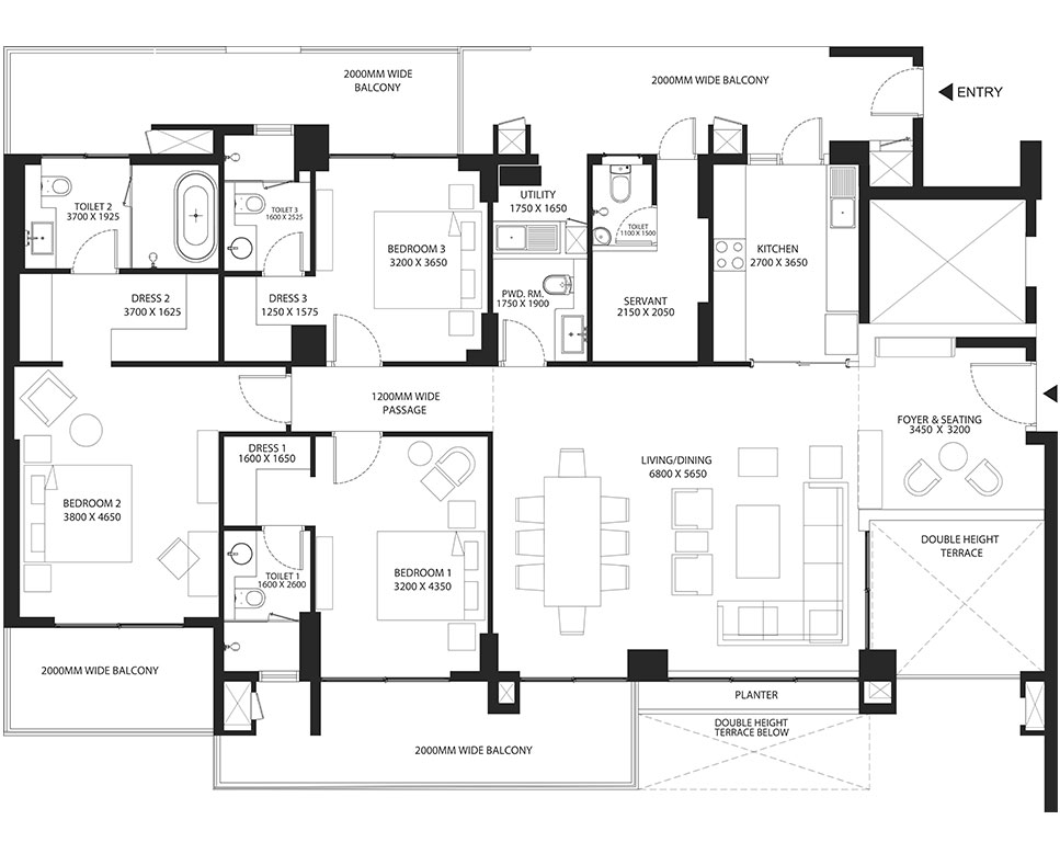 Risland Sky Mansion, Chattarpur south Delhi Floor plan